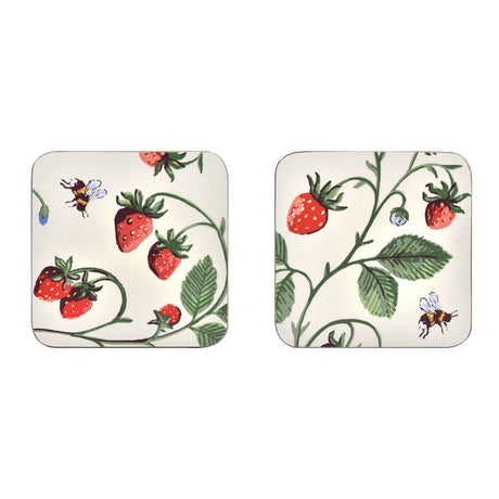 Strawberry Patch Coasters 4 Pack in Green