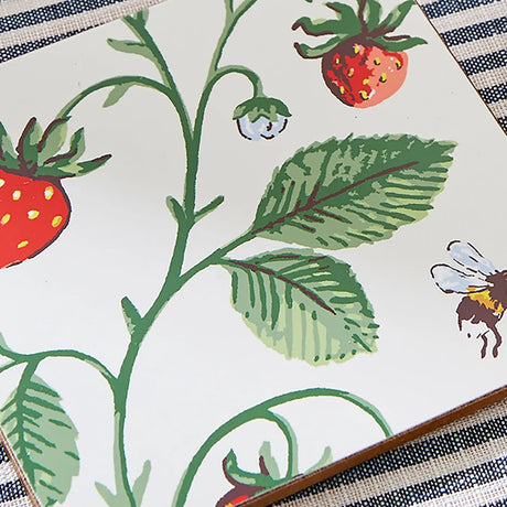 Strawberry Patch Coasters 4 Pack in Green