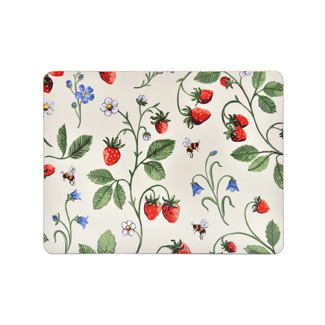 Strawberry Patch Placemat 4 Pack in Green