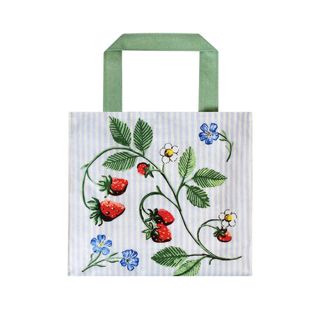 Strawberry Patch Foldable Tote Bag Medium in Green