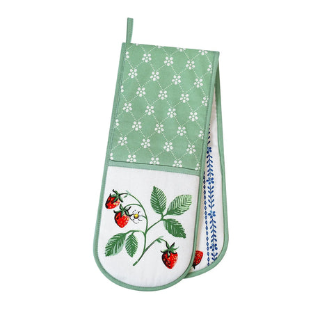 Strawberry Patch Double Oven Glove in Green
