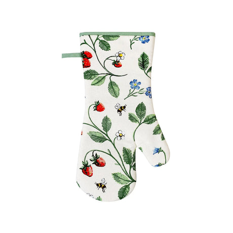 Strawberry Patch Gauntlet Oven Glove in Green