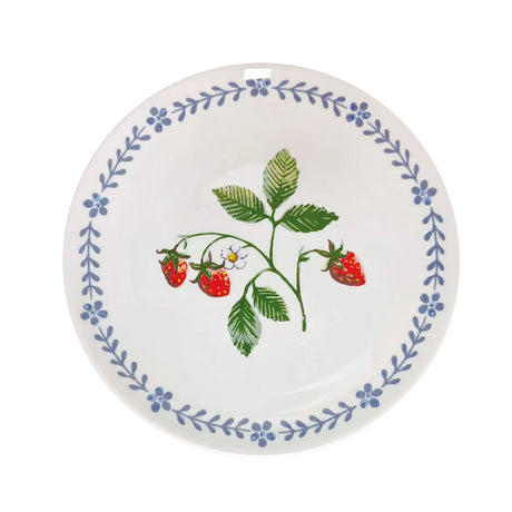 Strawberry Patch Porcelain Dinner Plate in Green