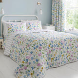 Dreams & Drapes Sweetpea Floral Lilac 100% Cotton Bedspread 230cm x 195cm 3