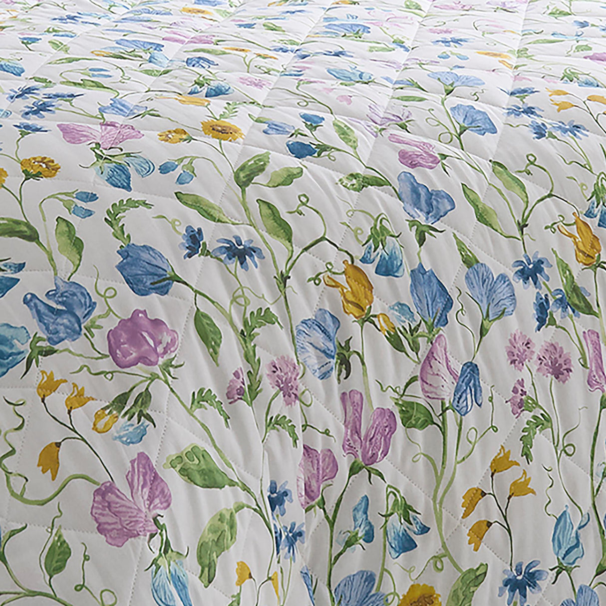 Dreams & Drapes Sweetpea Floral Lilac 100% Cotton Bedspread 230cm x 195cm 2