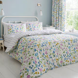 Dreams & Drapes Sweetpea Floral 100% Cotton Lilac Duvet Cover Set 3