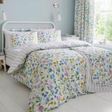 Dreams & Drapes Sweetpea Floral 100% Cotton Lilac Duvet Cover Set