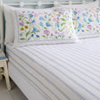 Dreams & Drapes Sweetpea Floral 100% Cotton Lilac Fitted Sheet