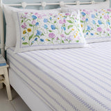 Dreams & Drapes Sweetpea Floral 100% Cotton Lilac Fitted Sheet