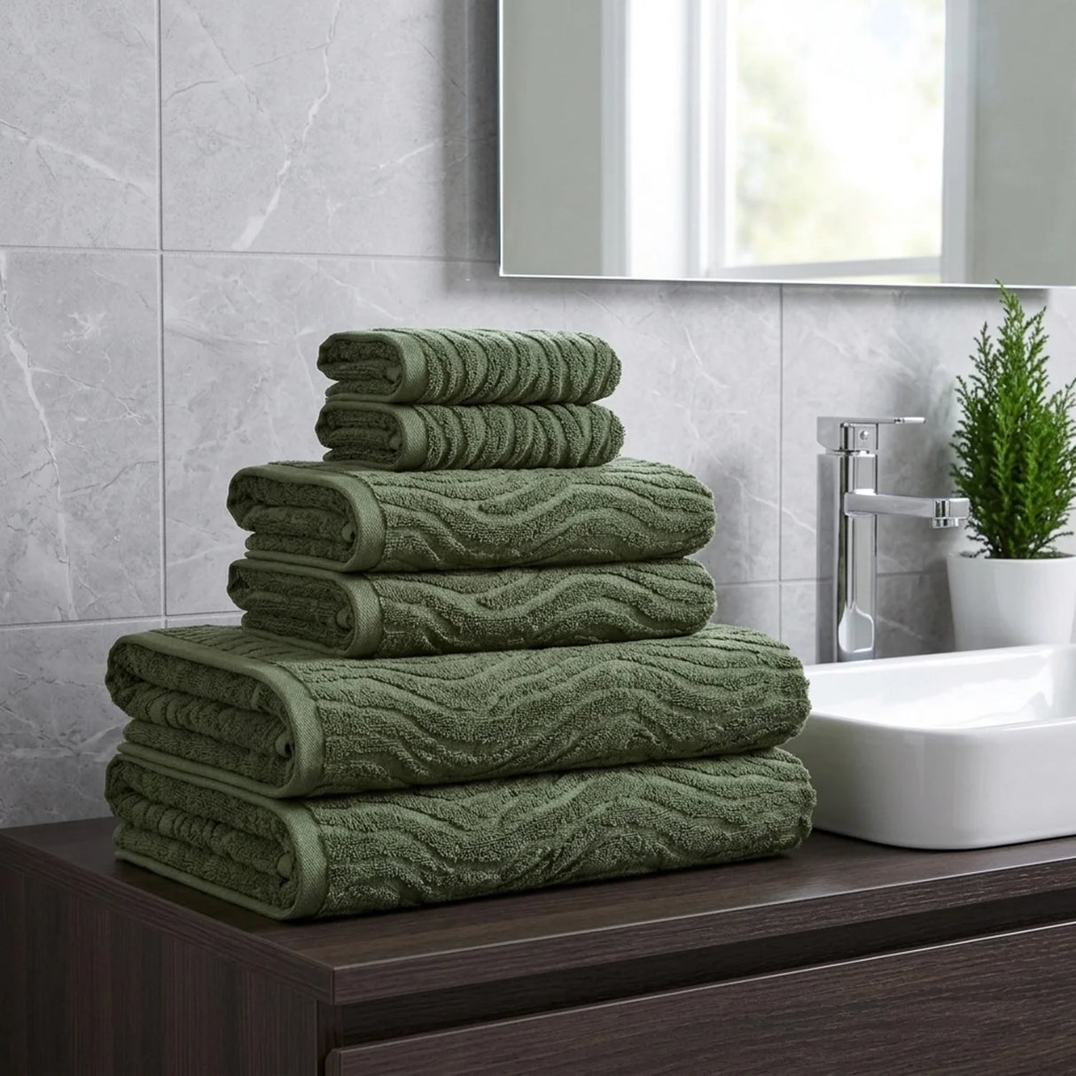 Safari 500gsm Forest Green 100% Cotton Towels-1