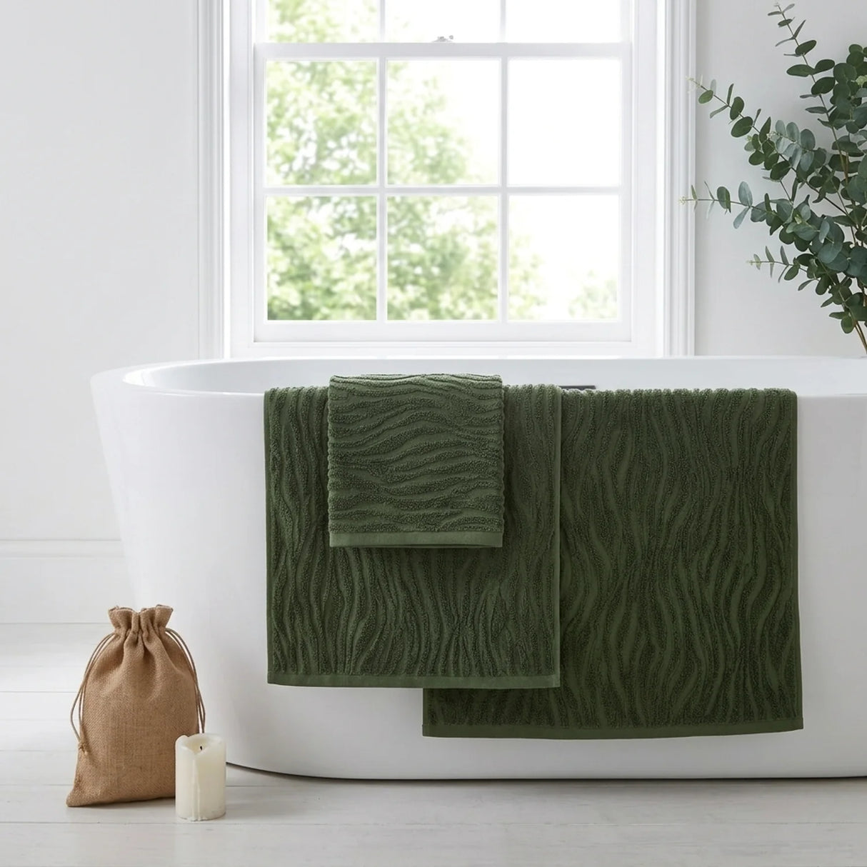 Safari 500gsm Forest Green 100% Cotton Towels-2