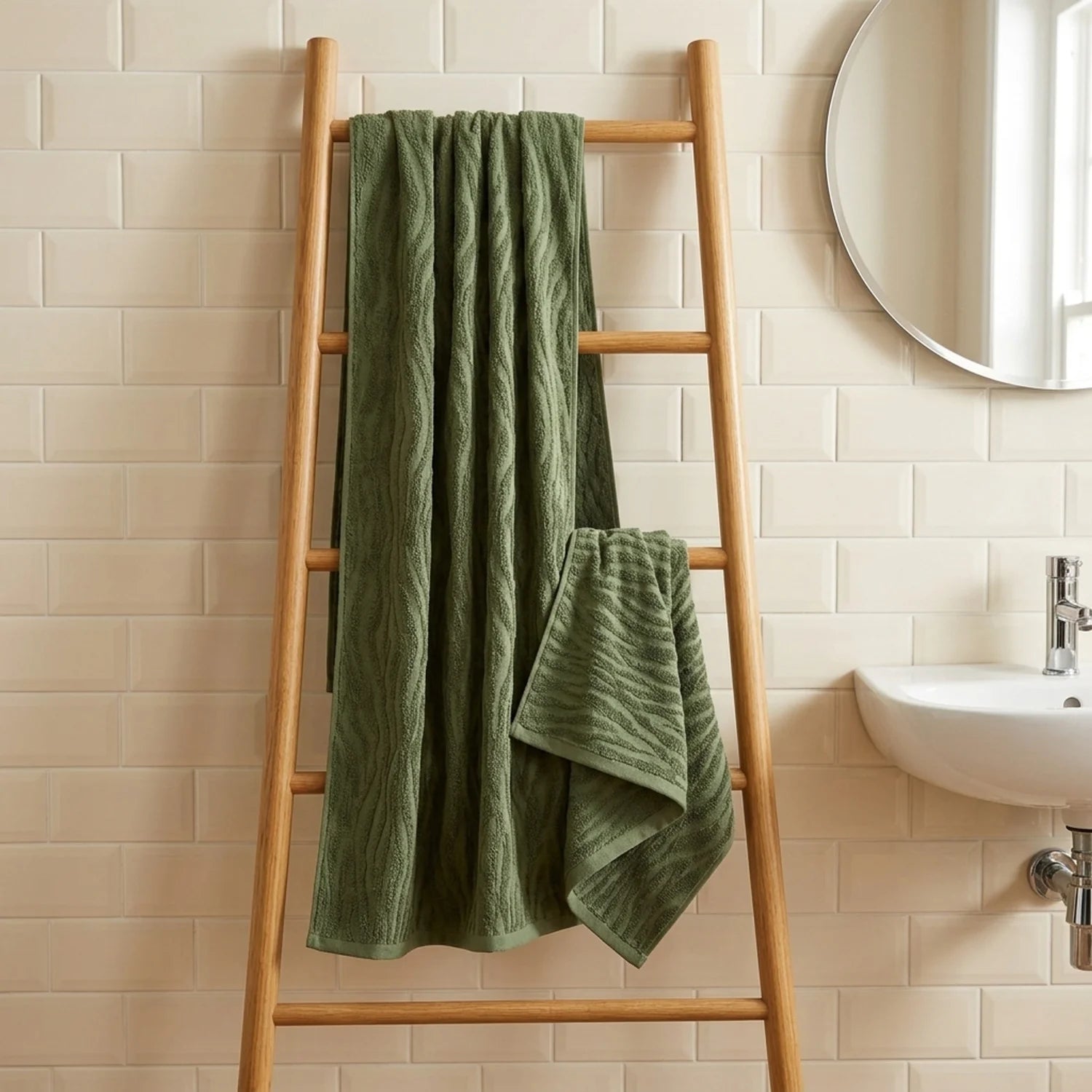 Safari 500gsm Forest Green 100% Cotton Towels-3
