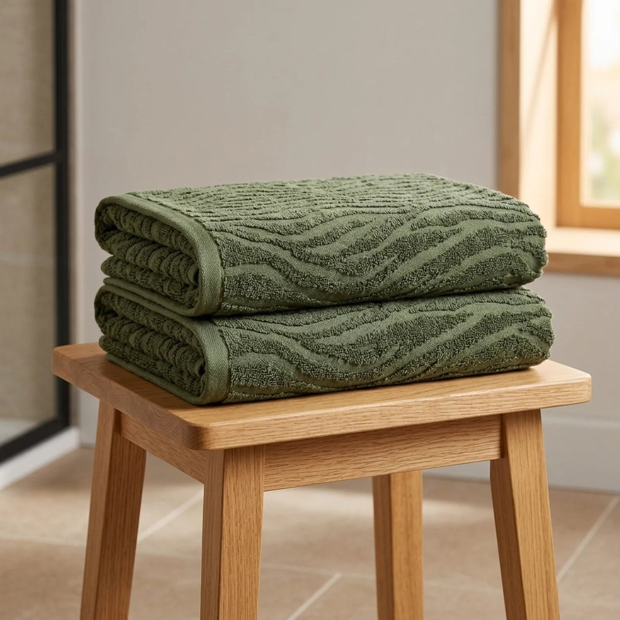 Safari 500gsm Forest Green 100% Cotton Towels-4