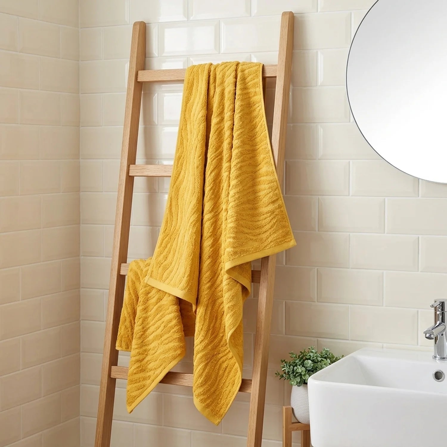 Safari 500gsm Mustard Yellow 100% Cotton Towels-3