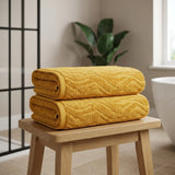 Safari 500gsm Mustard Yellow 100% Cotton Towels-4