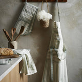 Ulster Weavers Sage Stripe Cotton Kitchen Textiles Collection - Sage Stripe Cotton Apron In Sage 2