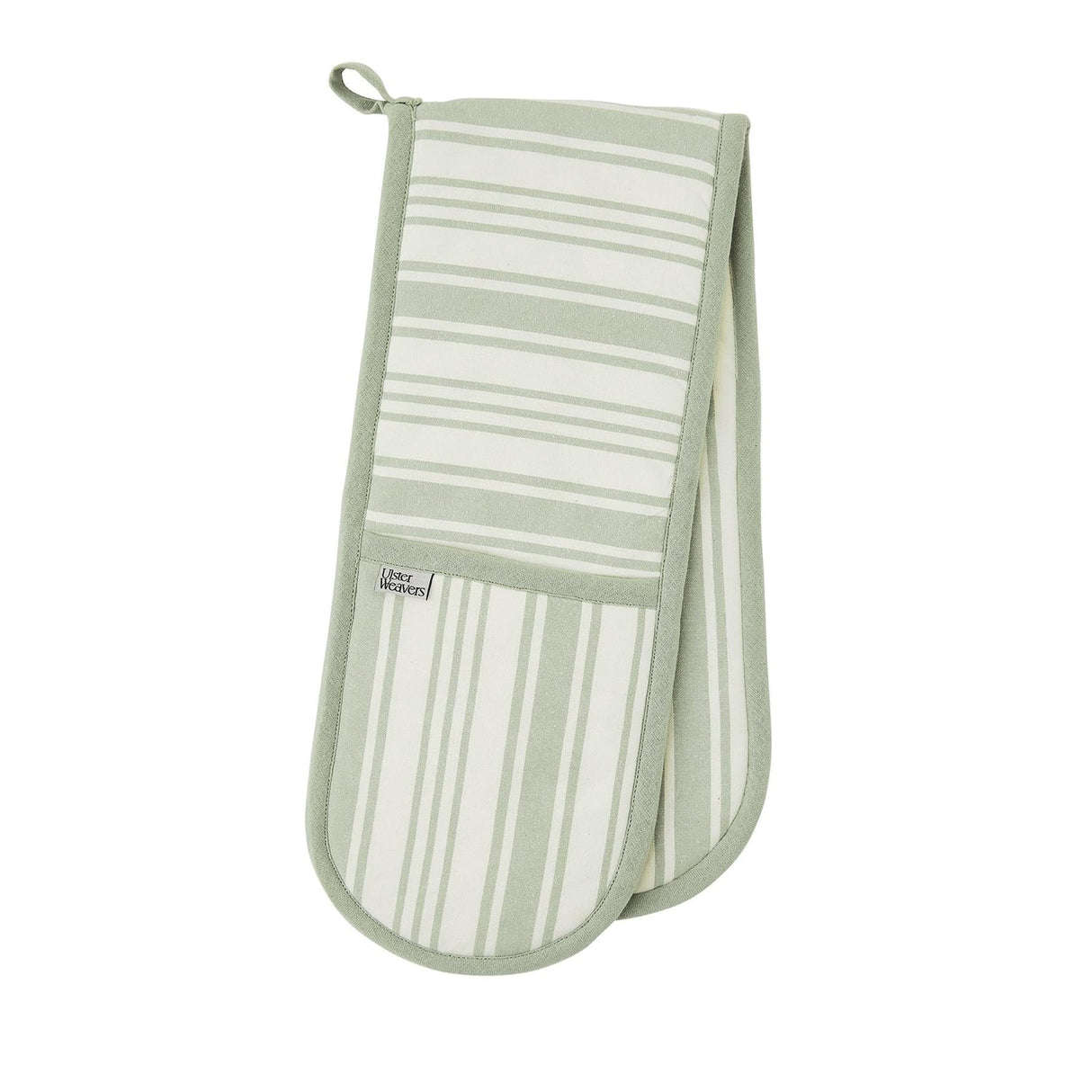 Ulster Weavers Sage Stripe Cotton Kitchen Textiles Collection - Sage Stripe Double Oven Glove In Sage 2