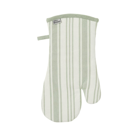 Ulster Weavers Sage Stripe Cotton Kitchen Textiles Collection - Sage Stripe Gauntlet Oven Glove In Sage 2