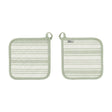 Ulster Weavers Sage Stripe Cotton Kitchen Textiles Collection - Sage Stripe Pot Mat In Sage 1