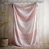 Hygge Sakari Tasselled Blue Cosy Reversible Throw – Terracotta – 130cm x 180cm