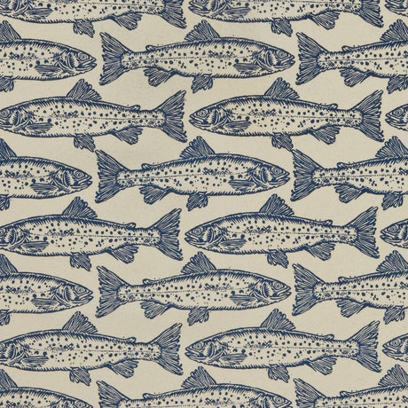 Ulster Weavers Salmon 100% Cotton Tea Towel Blue - Salmon Cotton Tea Towel In Blue 2