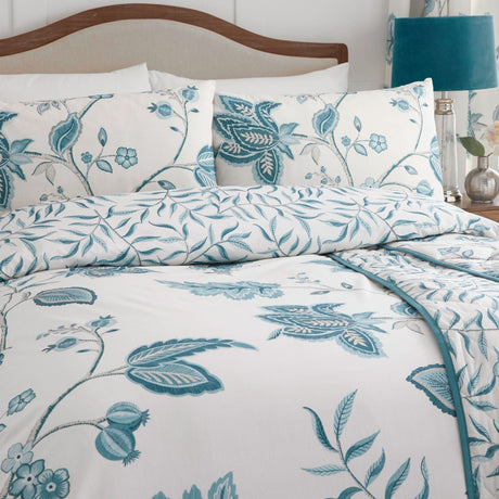 Samira Floral Bedspread 200cm x 230cm - Samira Bedspread In Teal 200 X 230Cm 3
