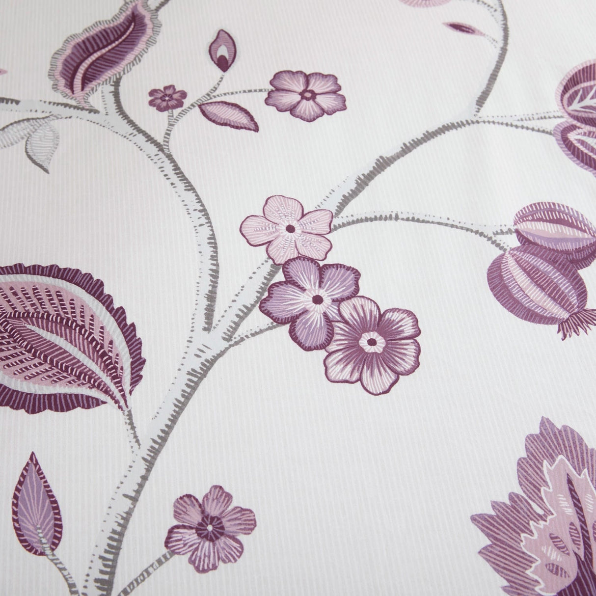 Samira Floral Teal Polycotton Duvet Cover Set - Plum - Samira Duvet Cover Set In Plum 3
