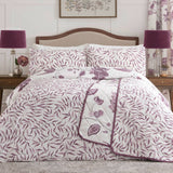 Samira Floral Teal Polycotton Duvet Cover Set - Plum - Samira Duvet Cover Set In Plum 5
