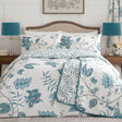 Samira Floral Teal Polycotton Duvet Cover Set - Teal