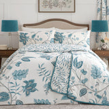 Samira Floral Teal Polycotton Duvet Cover Set - Teal