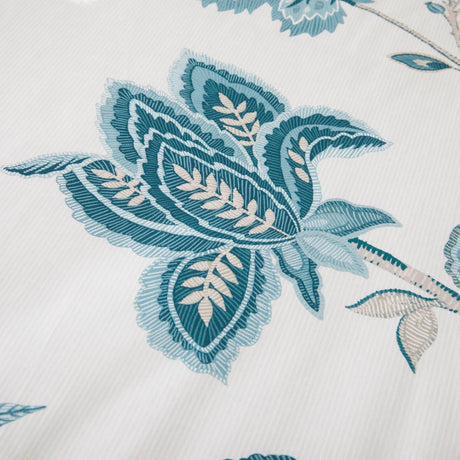 Samira Floral Teal Polycotton Duvet Cover Set - Teal - Samira Duvet Cover Set In Teal 3