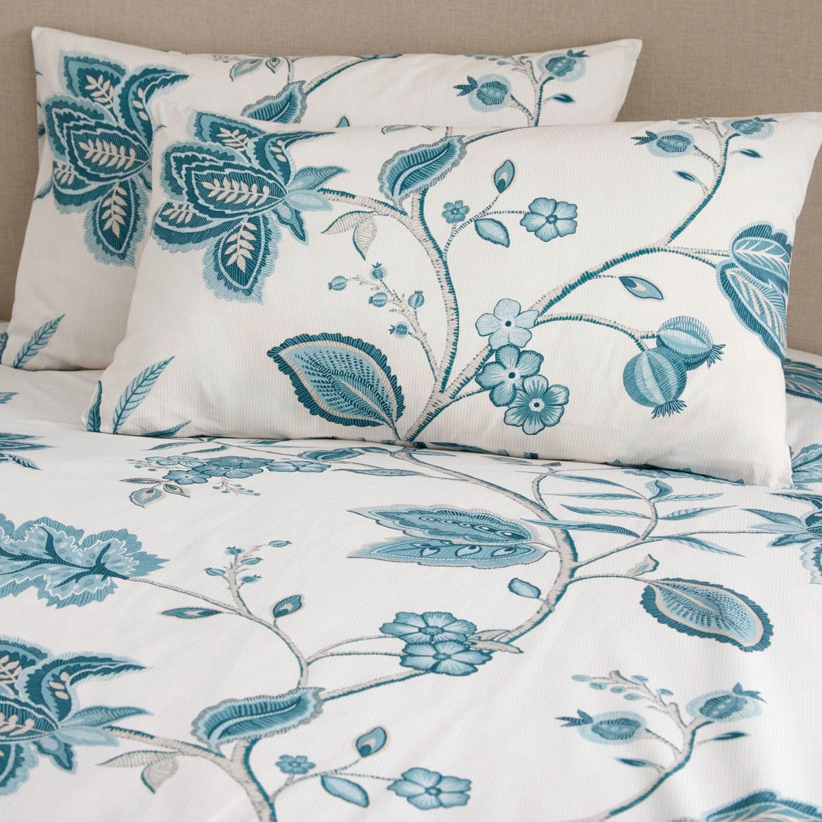 Samira Floral Teal Polycotton Duvet Cover Set - Teal - Samira Duvet Cover Set In Teal 4