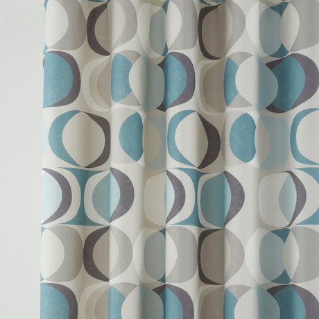 Sander Lined Eyelet Curtains - Duck Egg Light Filtering Printed - Sander Eyelet Curtains In Duck Egg 2