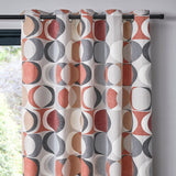 Sander Lined Eyelet Curtains - Spice Light Filtering Printed - Sander Eyelet Curtains In Spice 2