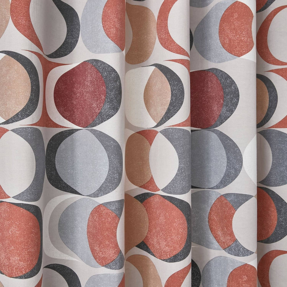 Sander Lined Eyelet Curtains - Spice Light Filtering Printed - Sander Eyelet Curtains In Spice 3