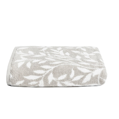 Sandringham Jacquard Leaf 550gsm Towel - Grey - Sandringham Towels In Grey 3