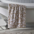 Sandringham Jacquard Leaf 550gsm Towel - Natural