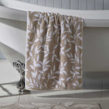 Sandringham Jacquard Leaf 550gsm Towel - Natural