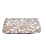 Sandringham Jacquard Leaf 550gsm Towel - Natural - Sandringham Towels In Natural 3