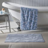 Sandringham Jacquard Leaf 550gsm Towel - Blue - Sandringham Towels In Pale Blue 2