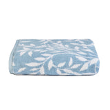 Sandringham Jacquard Leaf 550gsm Towel - Blue - Sandringham Towels In Pale Blue 4