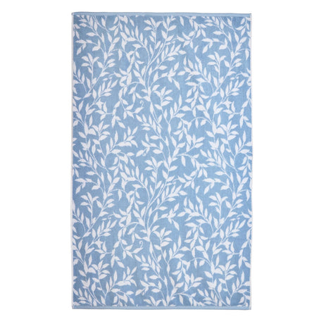 Sandringham Jacquard Leaf 550gsm Towel - Blue - Sandringham Towels In Pale Blue 5