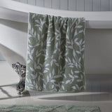 Sandringham Jacquard Leaf 550gsm Towel - Sage