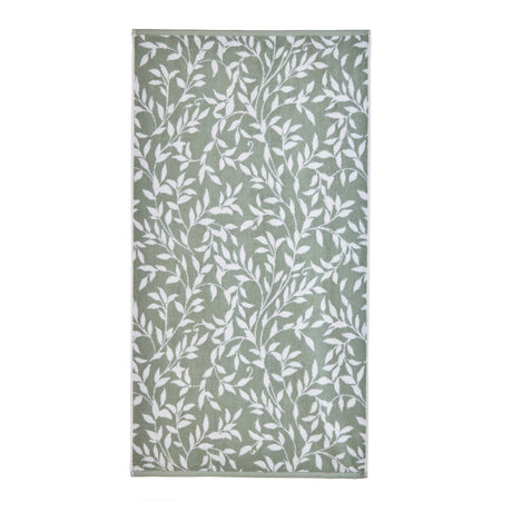 Sandringham Jacquard Leaf 550gsm Towel - Sage - Sandringham Towels In Sage 4