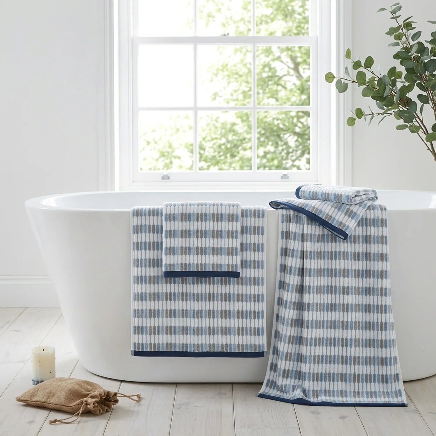 Santa Cruz 500gsm Blue 100% Cotton Towels-2