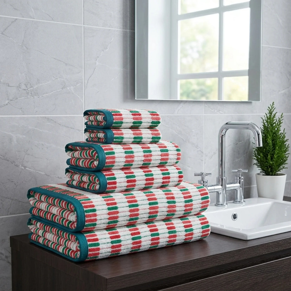 Santa Cruz 500gsm Multicolour 100% Cotton Towels-2