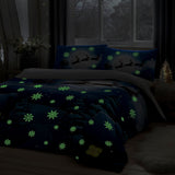 Santa Glow in the Dark Christmas Polycotton Duvet Cover Set - Santa Glow In The Dark Christmas Duvet Cover Set In Multicolour 2