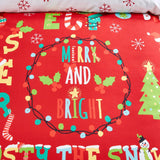 Santa's Little Helper Christmas Polycotton Duvet Cover Set - Santa'S Little Helper Christmas Duvet Cover Set In Red 3