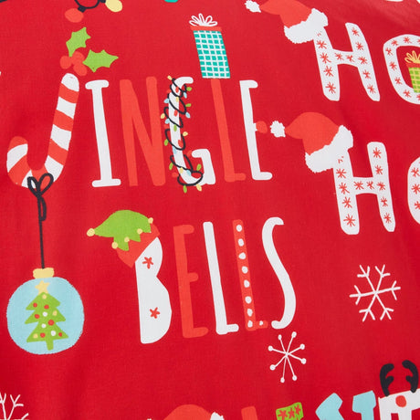 Santa's Little Helper Christmas Polycotton Duvet Cover Set - Santa'S Little Helper Christmas Duvet Cover Set In Red 4