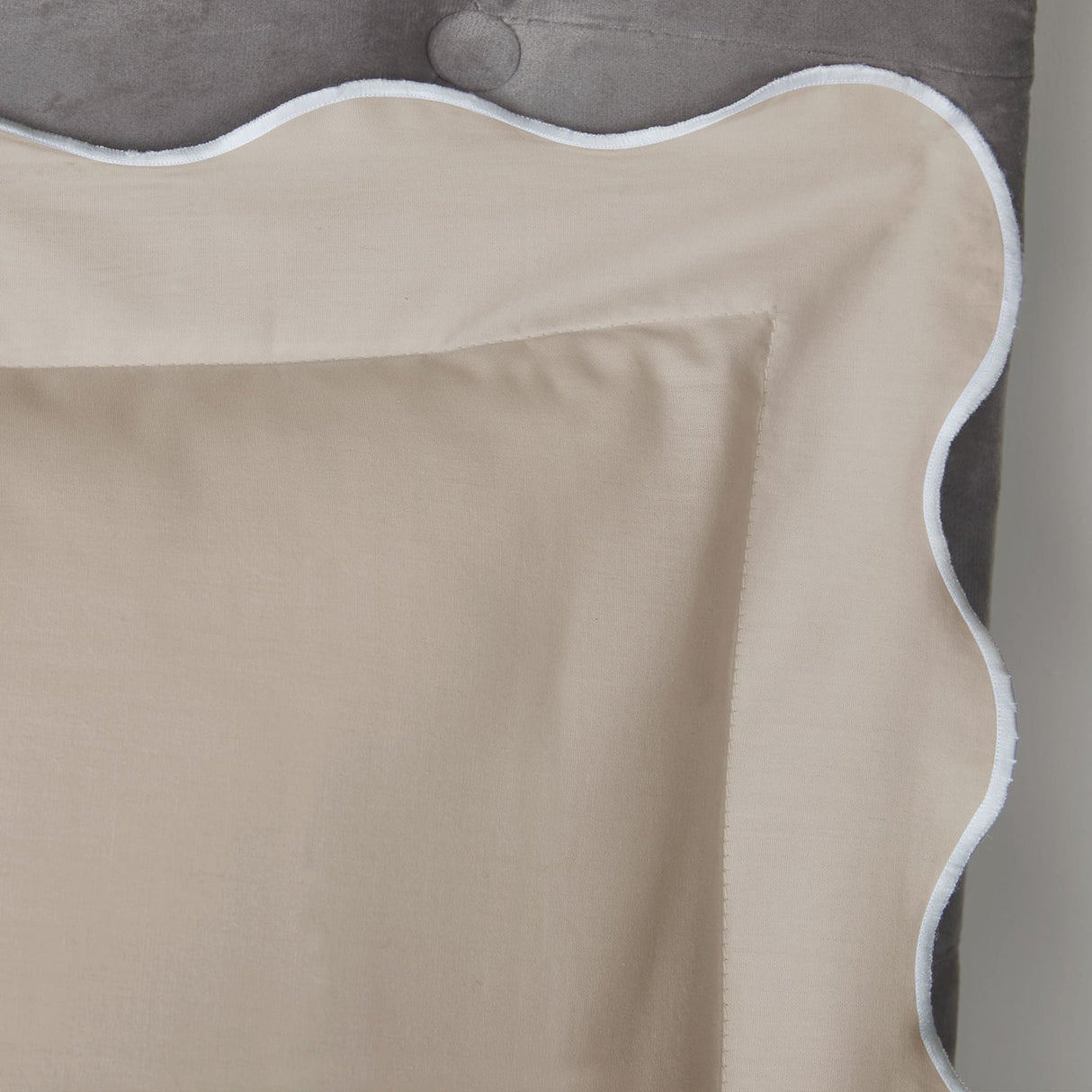 Scallop Edge 100% Cotton White Duvet Cover Set - Natural - Scallop Edge Duvet Cover Set In Natural 2